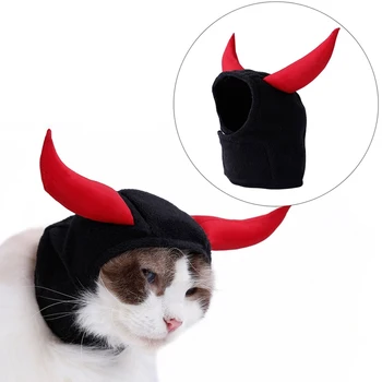 Animale De Companie Pisica Taur Diavolul Cosplay Articole Pentru Acoperirea Capului Catel Pisica Vite Corn Capac Pentru Halloween Petrecere De Crăciun Bentita Dress Up Hat