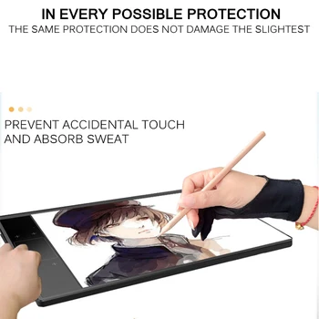 Antivegetative Două Degete Artist Anti-Touch Glove Pentru Desen Pe Tabletă Și Mâna Stângă Mănușă Antivegetative Pentru Ipad Ecran