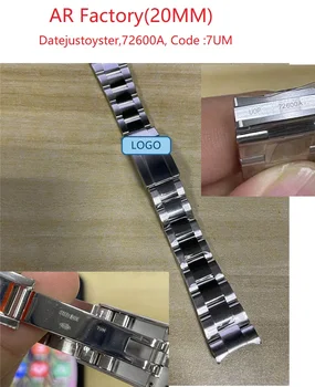 AR Fabrica 904L 20MM Curea de Ceas Brățară pentru RLX datejustoyster 72600A Părți Ceas de Ceas Accesorii cod 7um pentru 36MM caz