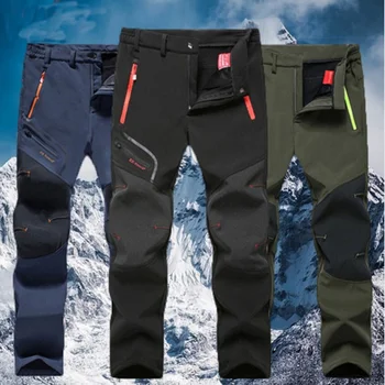 Bărbați Supradimensionate Plus Dimensiune Iarna Softshell Fleece Pantaloni În Aer Liber Trekking Pește Tabara Urca Drumeții, Schi Cald Călătorie Pantaloni