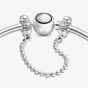 Cadou de ziua îndrăgostiților Argint 925 Margele si Deschide Lanț de Siguranță, Farmecul Original se Potrivesc Pandora Bratari DIY Bijuterii Femei