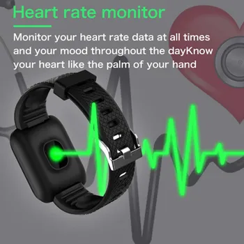 Ceasuri inteligente Rata de Inima 116 Plus Smart touch ceas Bratara Sport, Ceasuri Inteligente Trupa bărbați femei IP67 rezistent la apa Smartwatch