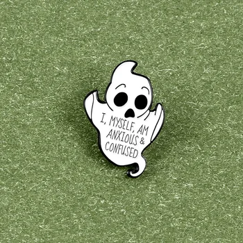 Creative de Halloween fantoma aliaj brosa Personalizata fantomă guler de camasa vopsea email pin Sac de decor insigna