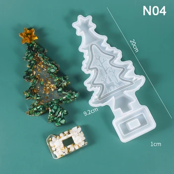 Cristal Rășină Epoxidică Mucegai Enumerate Silicon DIY Meșteșug Mos craciun Pomul de Crăciun Decor