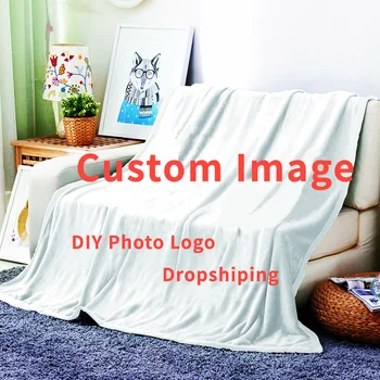 Custom Anime Flanel Arunca Pătură Foto Personalizate Logo-ul Pături de Lână pentru Canapea Cadou Personalizat DIY Imprimare Dropshipping