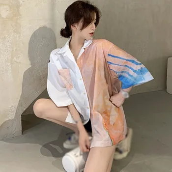 De vară de Moda pentru Femei Dulce Tricou Casual de Imprimare Vrac Maneca Scurta Bluza Stil coreean