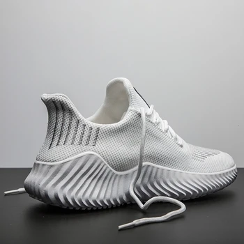 De Vânzare la cald Nou Plasă de Bărbați Pantofi Respirabil Alb Adidași Bărbați Lac-up Ușor, de culoare Neagră Om de Mers pe jos tenisi Zapatillas Hombre