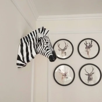 Decor De Perete Sculptura Zebra Cap De Statuie Decor Acasă Accesorii Rășină Animal Statuie Papusa Artizanat Crăciun