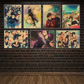 Desene animate japoneze benzi Desenate IURI!!! pe GHEAȚĂ Anime Poster Hârtie Kraft Poster Autocolante de Perete Home Decor Sala Pictura