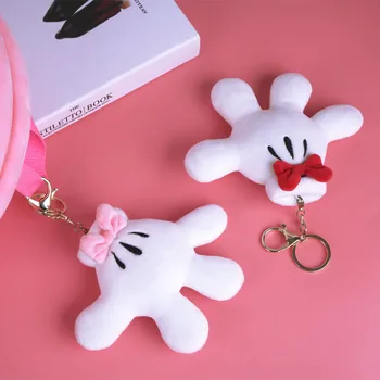 Disney Anime Mickey Mouse Minnie Mouse Bow Palma De Pluș Pandantiv Moale Jucărie Umplute Breloc Fete Cadou De Vacanță