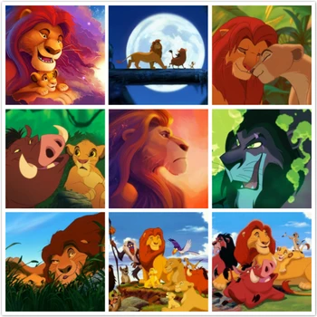 Disney Lion King Diamond Pictura 5D Poster Camera Copiilor Arta de Perete Mozaic goblen Kit Diamant Broderie Plină Decor Acasă