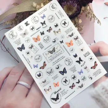 DIY Nou Stil Japonez Grave Fluturi Violet Unghii Sticke Lumina Traceless Hârtie Autocolant pentru Unghii Manichiura Frumusete de Îngrijire Mână