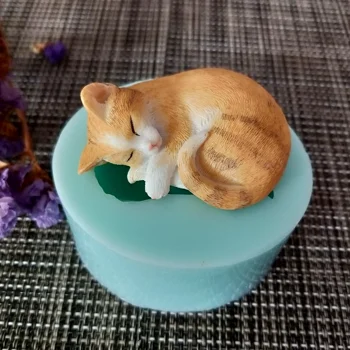 DW0146 PRZY de dormit pisica pisoi mucegai silicon 3D mucegai DIY de fabricație a face săpun manual mucegai lumânare lut polimeric
