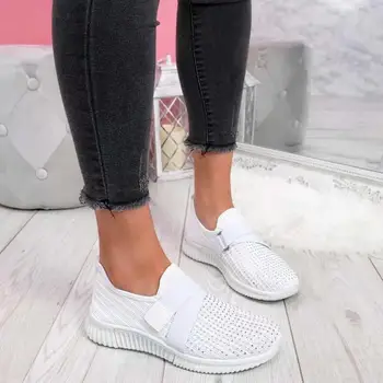 Femei Adidași 2020 Nou Bling Stras Pantofi Doamnelor Alunecare Pe Talpa Confortabil Rularea Pantofi De Mers Pe Jos De Sex Feminin Plat Pantofi De Sport