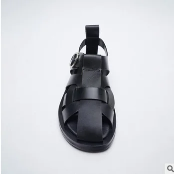 Femei Sandale Plate 2021 Vara Picior Nou Rucsac Centura Roman Stil Casual pentru Femei de Moda Sandale
