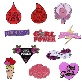 Feministă pin broșe Colectare Picătură de Sânge Pozitive Perioada Emanciparea femeii GRL PWR insigna Cadou pentru Femei