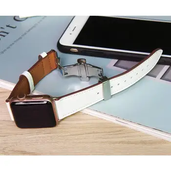 Fluture catarama curelei Pentru Apple watch band din Piele 44mm 42mm 40mm 38mm iWatch serie SE 6 5 4 3 bratara curea watchband