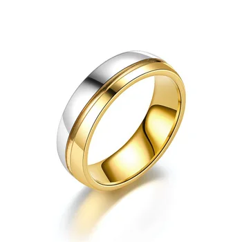GC-172 stil coreean bijuterii din oțel inoxidabil de aur inel cu diamant Europene și Americane de moda oțel titan cuplu inel