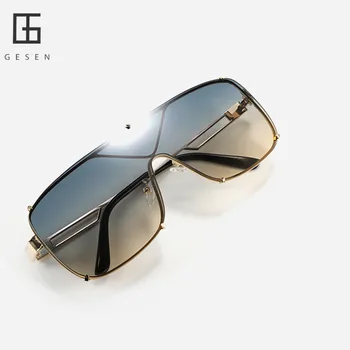 GESEN Supradimensionat ochelari de Soare Barbati 2021 Brand de Lux de Designer-O singură Bucată Mentale Cadru Pătrat Ochelari de Soare Pentru Femei Vintage Luxe Femme