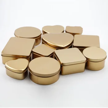 Golden Cutie Goală De Conserve, Borcane De Fier Bomboane Cutii De Depozitare Containere Biscuit Container Ciocolata Organizator De Nunta Consumabile Partid
