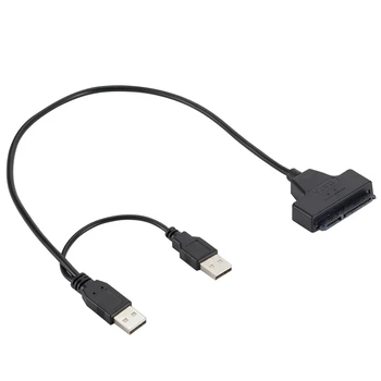 Grwibeou USB 2.0 la 2.5 inch HDD 7+15pin Hard Disk SATA Cablu Adaptor pentru SATA SSD & HDD pentru laptop calculator