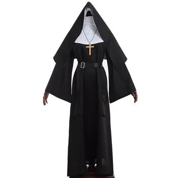 Halloween Dress Călugăriță Costum Cosplay Femeile Fecioara Maria Carnaval Demonice Înfricoșător Vestido Medieval