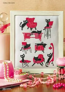 HH goblen kit de Animale fir de bumbac de blocare Dragoste panza cusaturi de broderie-O zi de obraznic pisica neagra