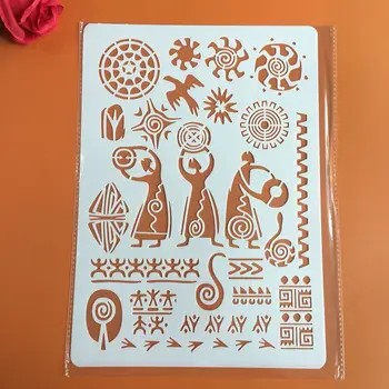 Hieroglifă egipteană A4 29*21cm BRICOLAJ Sabloane Pictura pe Perete Album de Colorat Relief Album Decorative de Hârtie Șablon Carte
