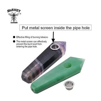 HORNET din Oțel Inoxidabil Tutun de Fumat Țeavă de Metal Filtru Ecrane de 13 mm din Metal cu Ochiuri De Cristal Conducte Accesorii de Fumat