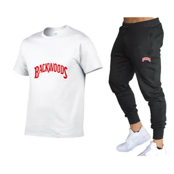 Hot-Vânzare de Vara T-Shirt Set de Pantaloni Casual Brand de Fitness Jogger Pantaloni, Tricou Hip Hop de Moda pentru Bărbați Treninguri