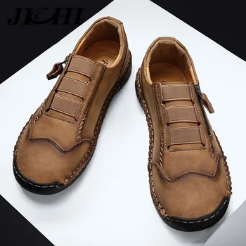 JICHI 2020 Pantofi de Piele Barbati de Moda de Lux pentru Barbati Mocasini Lumina Impermeabil Pantofi Casual pentru Barbati, Confortabil Designer Dimensiunea 48