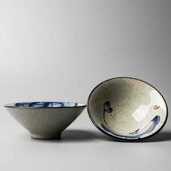 Jingdezhen Ceramică de epocă ceașcă de ceai pictate manual kungfu set de ceai bambus pălăria albastră și o cană de ceai alb NR.YZ3