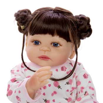 KEIUMI Corp Plin de Silicon Păpuși Pentru Fete de 22 inch 55 cm Renăscut Baby Girl Nou Stil de Păr Pentru Fata Ziua de Crăciun Cadou