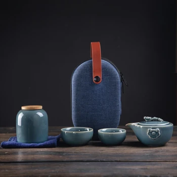Kung Fu Ceainic Ceramic Gaiwan 1 ceainic 2 ceașcă de ceai de ceai 1 canistre de Călătorie Portabil, Seturi de Ceai Drinkware transport Gratuit