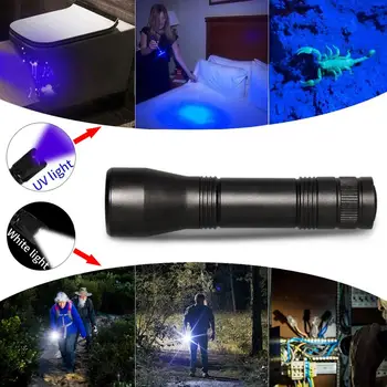 Lanterna UV 5 Moduri de Zoom Funcția Lanterna Pet Petele de Urină Detector Scorpion Mini Lumina UV utilizați o Baterie 18650 UV Lampă cu LED-uri