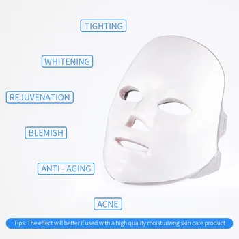 LED Masca Faciala Foton Terapie Anti-Acnee Îndepărtarea Ridurilor de Întinerire a Pielii Fata de Îngrijire a Pielii Instrumente NOBOX-Minimalism Design 7 Culori