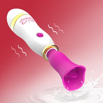 Limba Penis artificial Vibratoare 12 Moduri Vibrator G-spot Masaj Oral Lins Av Stick Stimulator Clitoris Bagheta Magica Jucarii Sexuale Pentru Femei