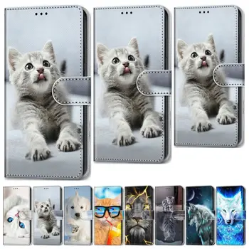 Lup Leu Câine Băieții Toc Pentru Sony X L2 L3 XA2 Plus XA1 Plus Xperia 10 Alba Pisica Tigru Animal Drăguț Telefon Toc Capac Sac O08F