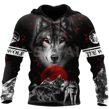 Mens Casual 3D Print Hoodie Night Wolf Pulover Tricoul Om Femeile Harajuku Uza Unisex Zip Jacheta de Moda Streetwear