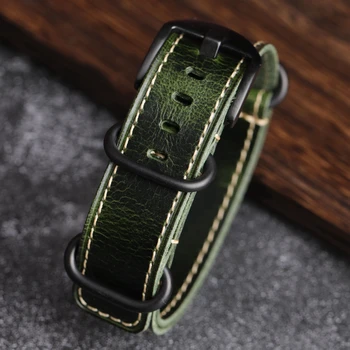MERJUST Handmade Vintage 20mm 22mm Maro Verde G10 din Piele NATO Watchband Pentru Amry Pilot Curea de Ceas brățară Brățară