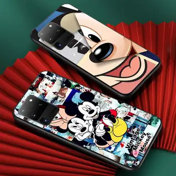 Mickey Mouse desene animate drăguț pentru Samsung S20 FE Ultra Plus A91 A81 A71 A51 A31 A41 A21S A72 A52 A42 A02S Negru Moale Caz de Telefon