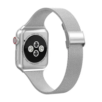 Milanes Curea de Metal Pentru Apple Watch Band 44mm 40mm 42mm 38mm Subțire Brățară din Oțel Inoxidabil Pentru iWatch Seria 4 5 6 SE Watchband