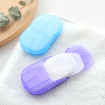 Mini Portabil de Săpun Cutie cu 20 Buc de Unică folosință Săpun, Hârtie Pentru Călătorie în aer liber Recipient de Săpun Săpun Spumă Parfumată Spălat pe Mâini