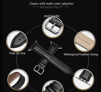 Moale piele de Vacă din Piele Iwatch SE Watchband Pentru Apple Ceasuri 6/5/4/3 38/42mm 40/44mm Oțel Cataramă de Ceas Curele Accesorii