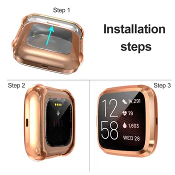 Moale TPU Silicon Placare Caz Acoperire Pentru Fitbit-Versa 2 Full Screen Protector Caz Pe Fit Versa2 Smartwatch de Protecție Coque