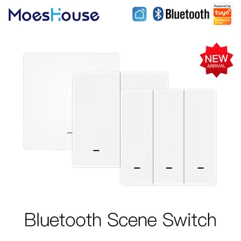 MoesHouse Tuya Bluetooth Mesh Wireless Scena Comutator Buton Baterie Transmițător Scenariu pentru Dispozitive Inteligente 1/2/3Gang