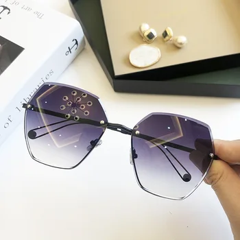 MS 2020 Nou Diamant de sex Feminin de ochelari de Soare Imitație Strasuri Culoare Gradient UV400 ochelari de Soare pentru Femei