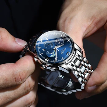 NIBOSI 2021 Brand de Top pentru Bărbați Ceasuri din Oțel Inoxidabil rezistent la apa Sport Cuarț Ceas Pentru Bărbați de Afaceri Multifuncțional relogio masculino