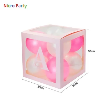 Nicro 4 Buc Cutii Transparente cu Scrisoare Simbol Număr Fată Băiat de Gen Dezvăluie Baloane Decro O-Z Kit Complet Cadou