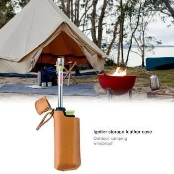 Nou în aer liber Camping Aprindere Toc Windproof Aprinzător de Stocare PU Caz Aprindere Capac de Protecție Pentru Camping Accesorii